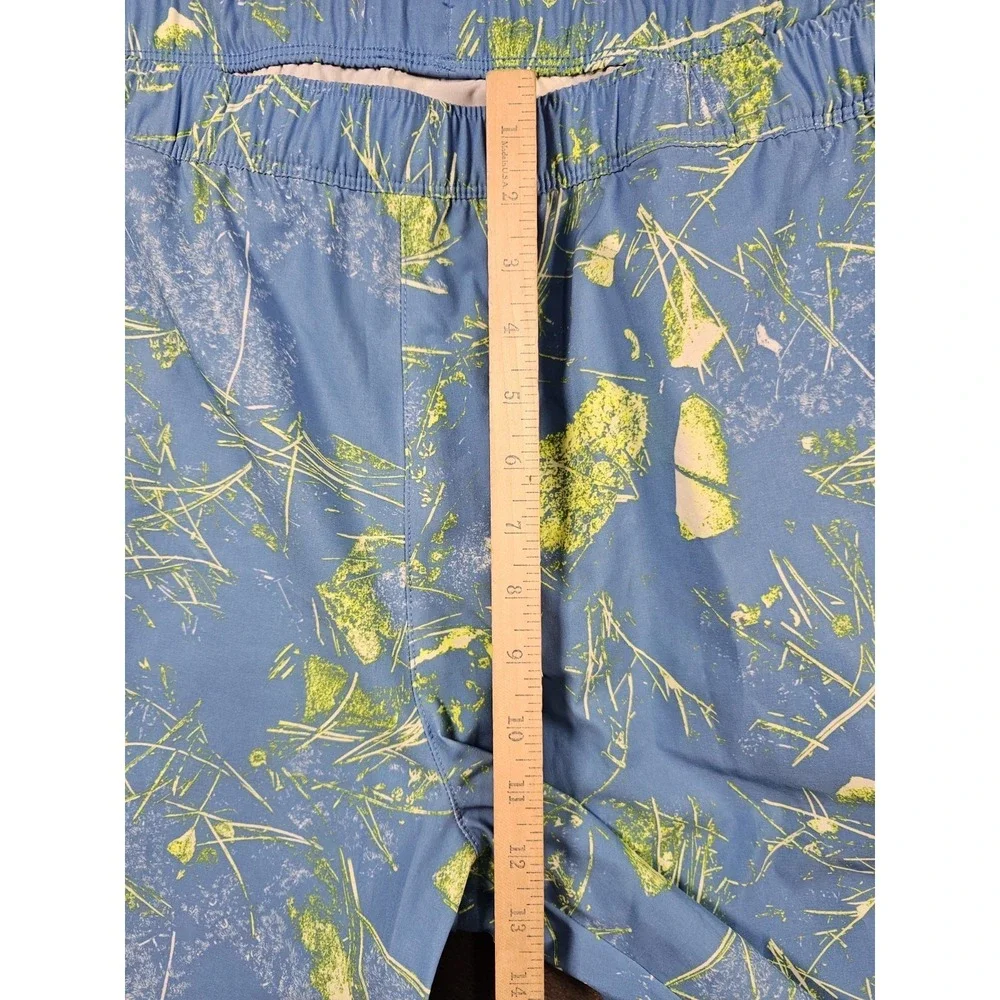 The North‎ Face Wander Short Men's 2XL Blue Green Print Elastic Waist Drawstring